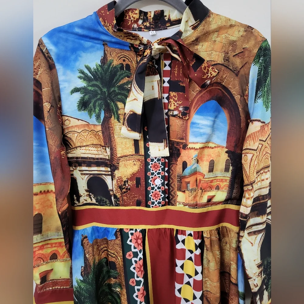 Floral Art Print Dress - Picture 2 of 9